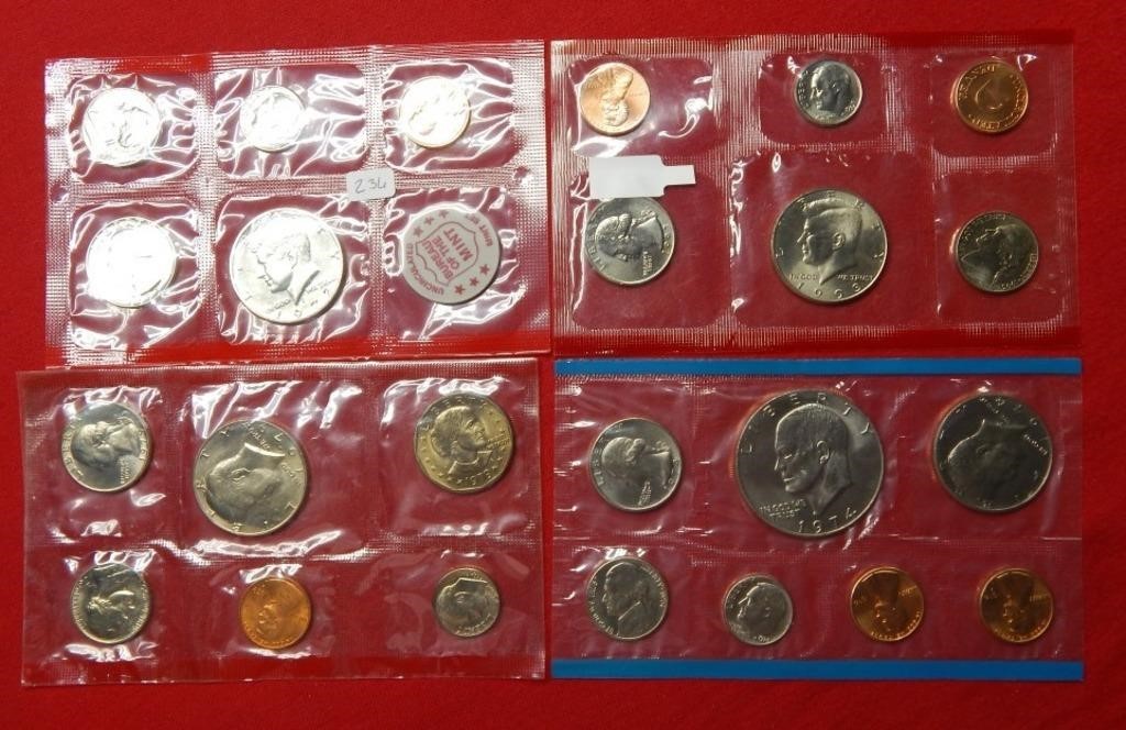 (4) Mint Sets 1974-1979D-1993D-1972D