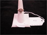10K rose gold ring with diamonds, size 6,