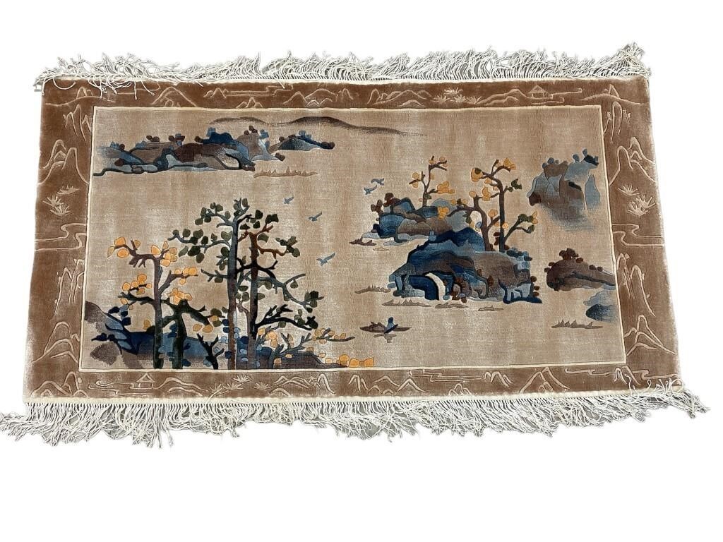 Early 20th Century Chinese Peking Scenic Carpet