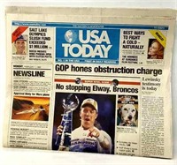 1999 USA TODAY John Elway Superbowl News Paper