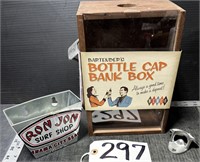 Bottle Cap Bank Box and Bottle Opener