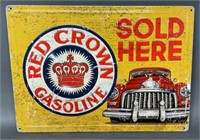 Red Crown Gas Metal Sign