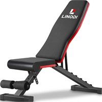 LINODI Weight Bench, Adjustable Strength Training
