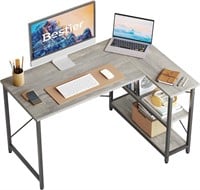 SEALED -Bestier Small L Shaped Desk with Shelves