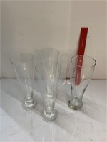 (4) Tall Glasses