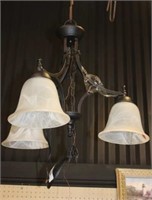 Metal Light Fixture with Frosted Glass
