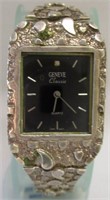 Geneve Classic Watch w/Sterling Nugget Case & Band