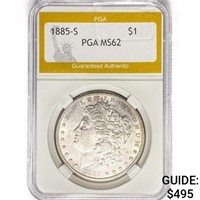 1885-S Morgan Silver Dollar PGA MS62