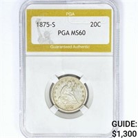 1875-S Twenty Cent Piece PGA MS60