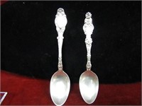 (2)Antique Sterling Silver Spoon.