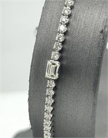 $ 14,250 3.25 Emerald Cut Diamond Tennis Bracelet