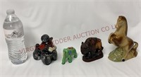 Vtg Figurines - Poodle, Elephant, Buffalo & Horse