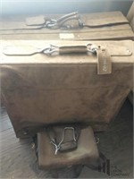 Large Brown Suede Hartmann Halston Suitcase