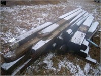 Pile of railroad ties & treated 4x6 wood skids