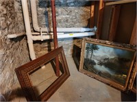 Antique Frames/Picture. Frame 33 by 23. Pic 34 by