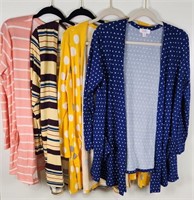 (4) Kimono Style Tops Women Sz M, Lularoe, all are