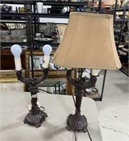 Metal Double Arm Table Lamp