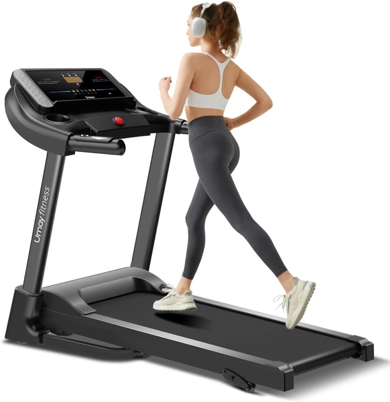 UMAY Folding Treadmill 3.0 HP  300 LBS Black