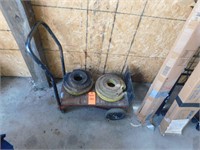 Lot 120  Wheel Weights and Cart.