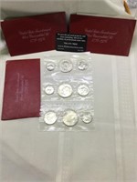 Three US Mint Bicentennial Silver Uncirculated Set
