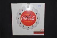 New in box Coca-Cola 3D Crown Wall Clock shaped