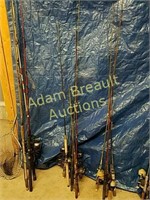 7 assorted fishing poles