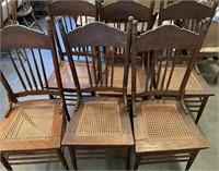 6 Caned chairs