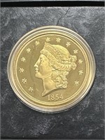 1854 Double Eagle Proof Replica, Gold Plated Ike
