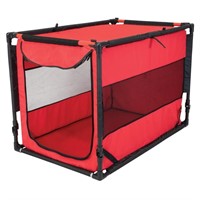 B3621  Vibrant Life Large Portable Dog Kennel, Red