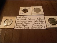 Lucas, L.Andes, Pukwana, Sprgfield SD Tokens