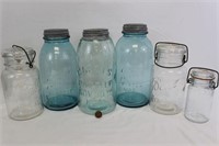 Mason's Patent Nov. 30th 1858 1/2 Gallon Blue Jar+