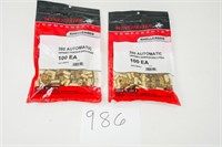 200COUNT/2BAGS OF WINCHESTER 380 ACP UNPRIMED BRAS