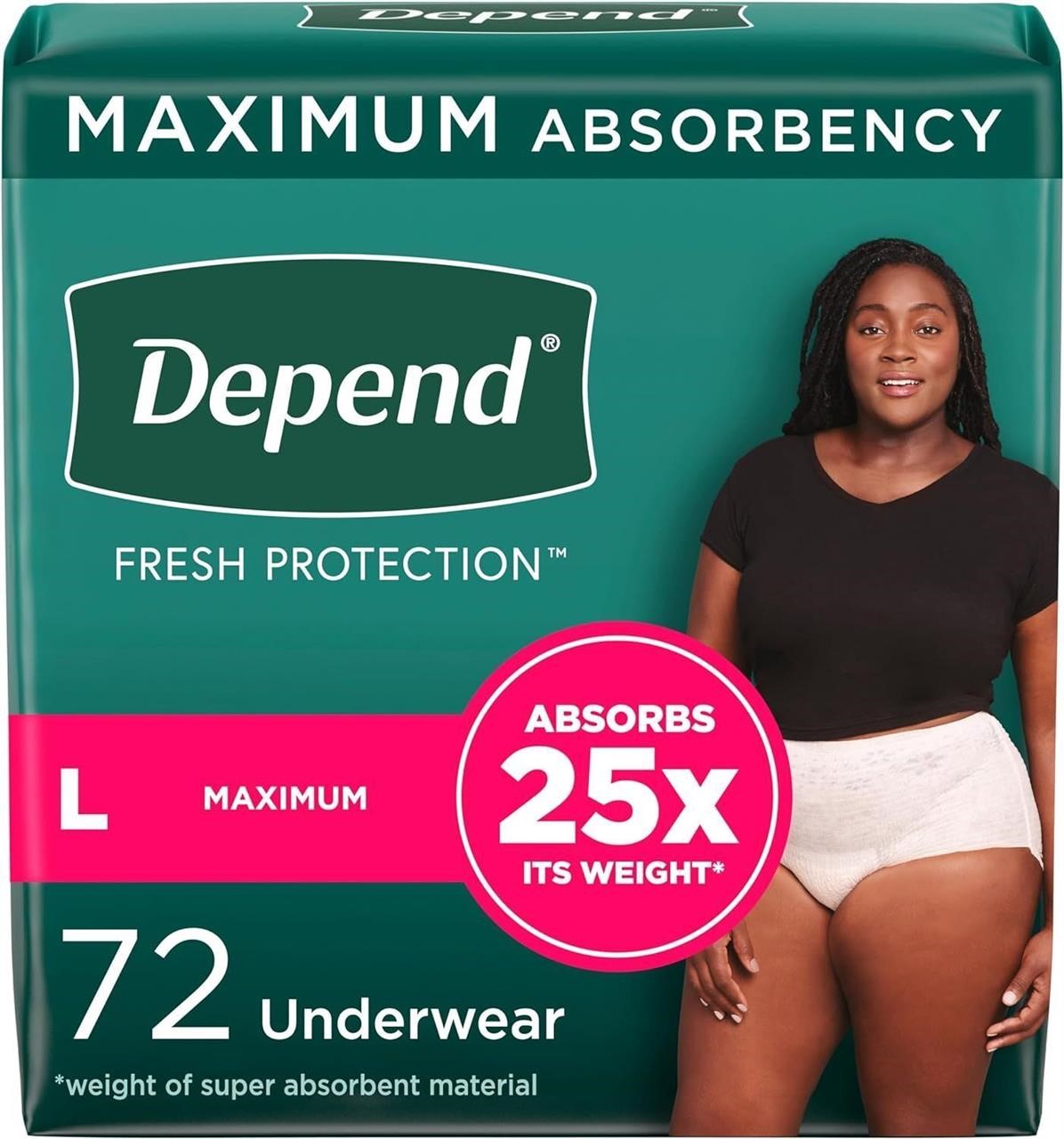 Depend Fresh Protection Adult Underwear - Pink