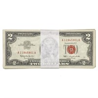 PACK OF (100) 1963 $2 LEGAL TENDER USN'S GEM UNC