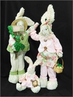 3 polyester décor rabbits measures 22", 19", 8"