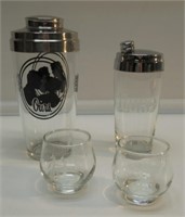 (4) PC BARWARE SET INCLUDES (2) COCKTAIL SHAKERS-