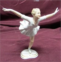 Vintage Wallendorf Porcelain Ice skater. 9.5"