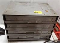 4 Drawer Industrial Bin w/pull out Flats