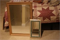 1 Gold Framed Mirror and 1 Small Mirror