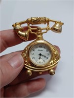 Miniture Phone Decor Quartex Clock- Japan Mov't
