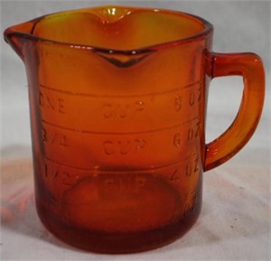Dark Amber Glass Measuring Cup 3.5x4.5