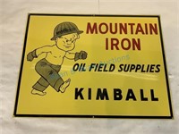 Mountain iron oil field sign