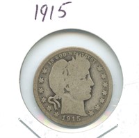 1915 Barber Silver Quarter