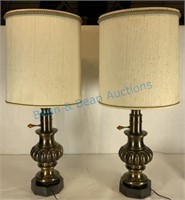 Pair of brass Stiffel lamps
