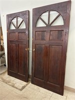 2 Heavy Wooden Doors - ea. approx 35 x 79 inches