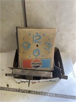 Box Lot of Old Pepsi Clocks - Parts & Pieces