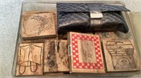 Box of Rubber Stamps; Bags & Boxes