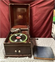 Victrola Record Talking Machine Player w/ Records