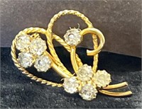 Elegant Vintage Rhinestone Brooch