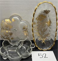 Vintage crystal and gold candy dish & more